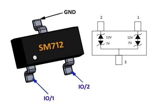  SM712 TVS Diode Array Pin Configuration